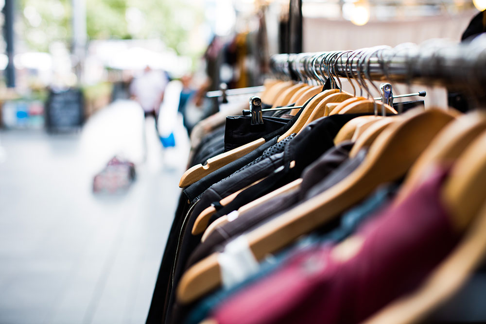 Clothing on Rack in a Store